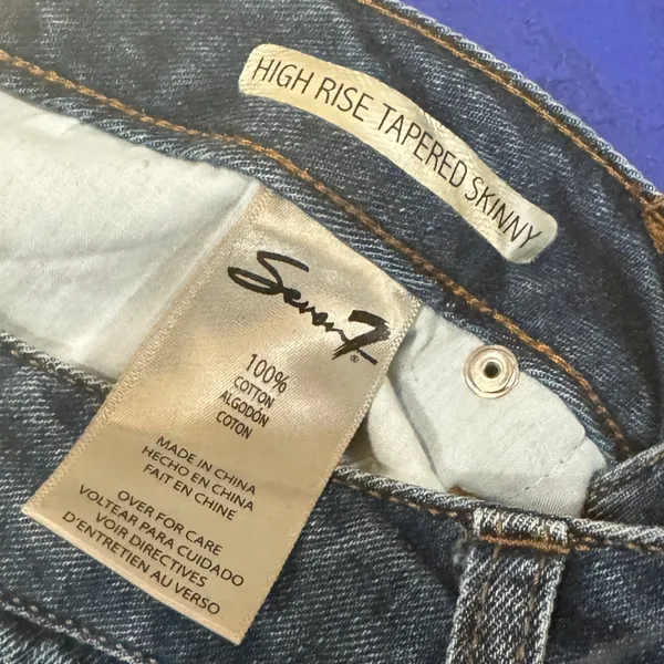 Seven7 High Rise Tapered Skinny Jeans Vintage Wash | Premium Cotton Denim Sz4 - Image 5
