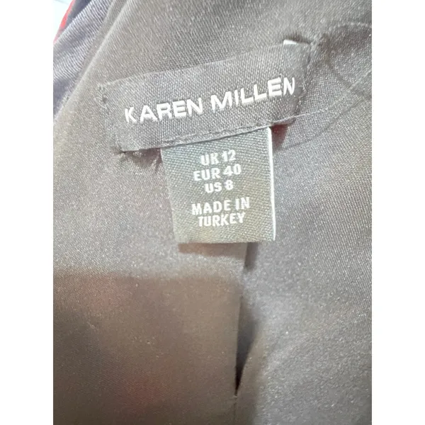 Karen‎ Millen Rose Floral High Neck Bow Back Double Sleeve Maxi Midi Dress US 8 - Image 5