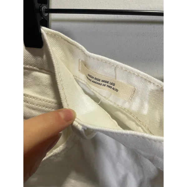 Universal‎ Thread Wide Leg Jeans Women 14 White High Rise Comfort Stretch Casual - Image 5