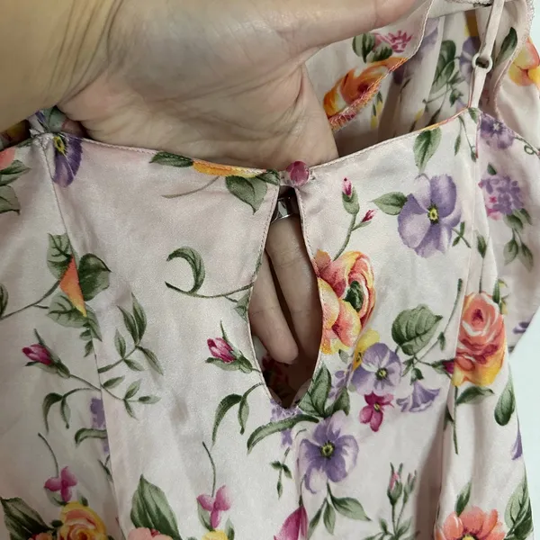 Victoria's Secret 90s Floral Silk Chemise Slip Mini Dress Size Small - Image 7