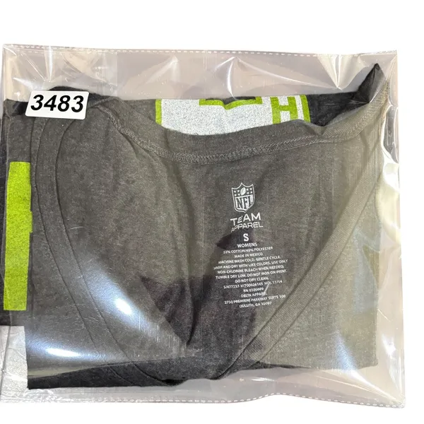 NEW Seattle Seahawks T Shirt‎ Womens S Gray NFL Team Apparel 12th Fan V Neck - Image 7