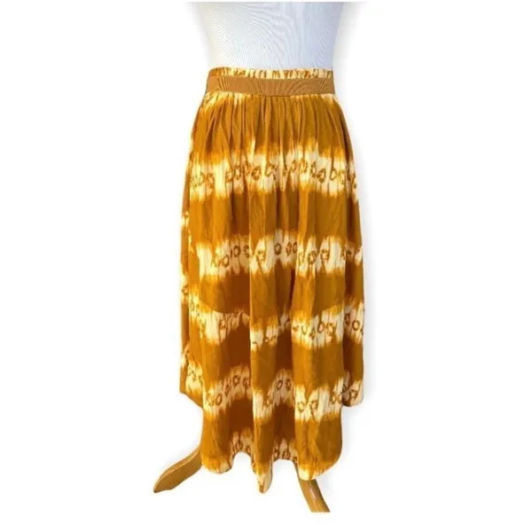 NWT Womens H&M Dye Dipped Goldenrod Boho Flowy MIdi Skirt - Sz 10 - Image 3