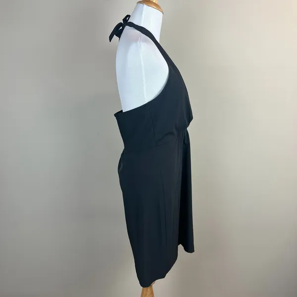 Athleta Halter Dress Womens 8 Black Athletic Go Anywhere Sundress Smocked Padded - Image 6