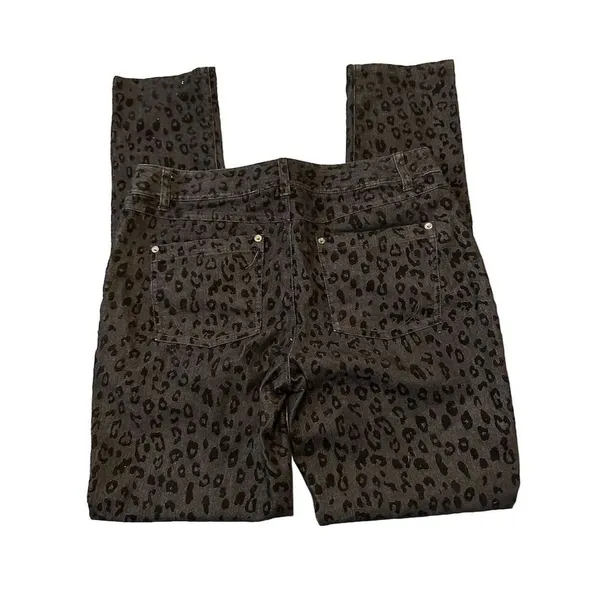 INC Women's Leopard Print Skinny Jeans Black Size 8 High Rise - Image 2