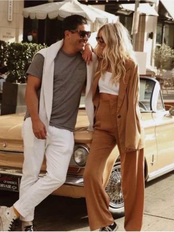 NWT 12th Tribe x The Salty Blonde Halley Wide Leg Satin Trousers in Bronze Small - Image 9