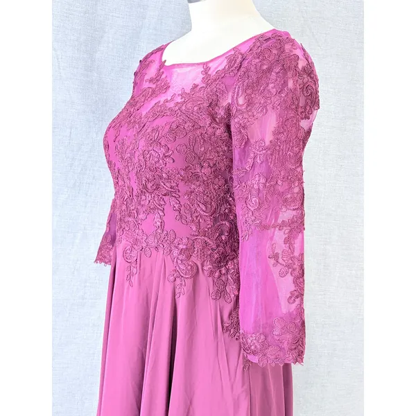 Azazie Marge Mulberry A-Line Scoop Lace Chiffon Dress A6‎ - Image 8