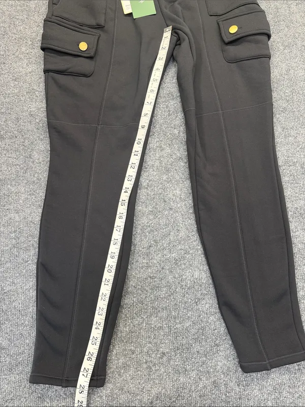 HALARA Black Cargo Joggers with Gold Buttons - Image 3