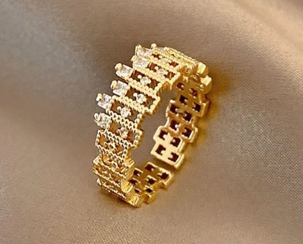 18K Gold Plated Adjustable Open Ring for Women,Statement Ring,Gold Ring - Image 2