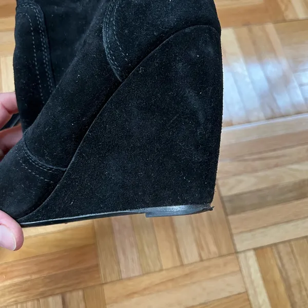 Joie Oakley Black Suede Wedge Booties - Image 9