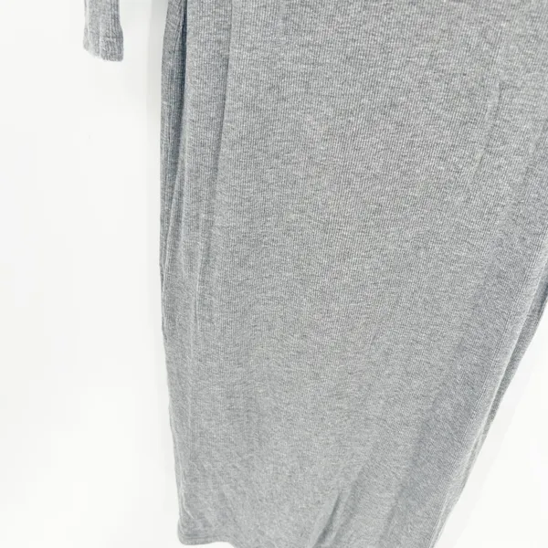 Quince Womens Soft Tencel Rib Knit Long Sleeve Midi‎ Lounge Dress Size XS Gray - Image 5