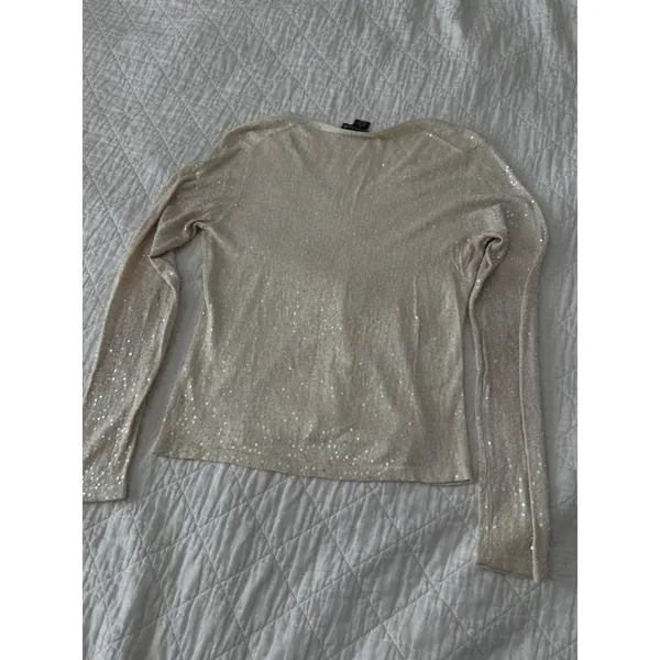Magaschoni Silk Cotton Sequin knit sweater - Image 5