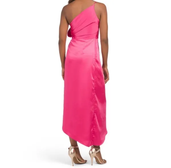 Revolve NWT OPT Ivy pink high knot asymetrical dress - Image 2