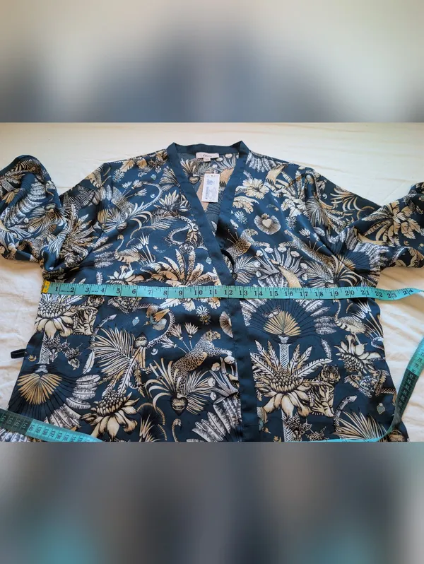 NWT Etam Wild Animals Kimono Robe Medium Teal - Image 7