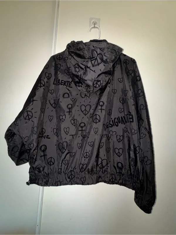 Desigual Black Lined Jacket with Branded Neck Label - Image 3