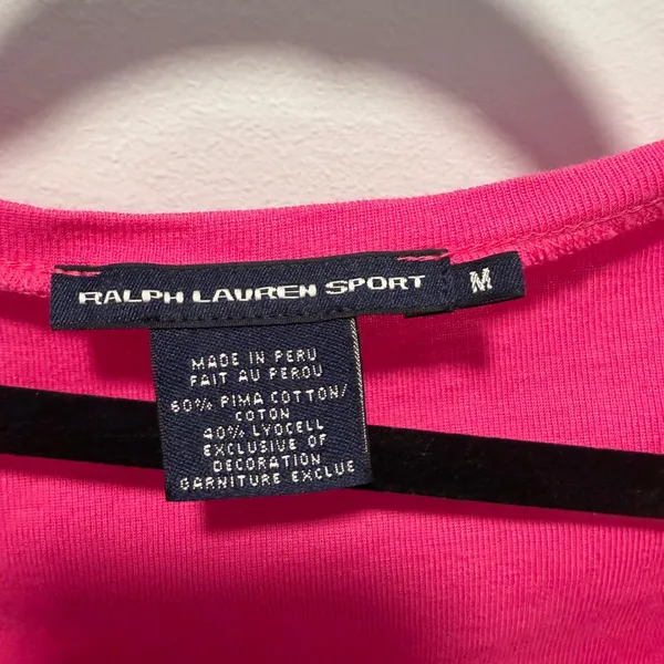 Ralph Lauren‎ Sport Pink Pima Cotton Lyocell Scoop Neck Long Sleeve Top Womens M - Image 2