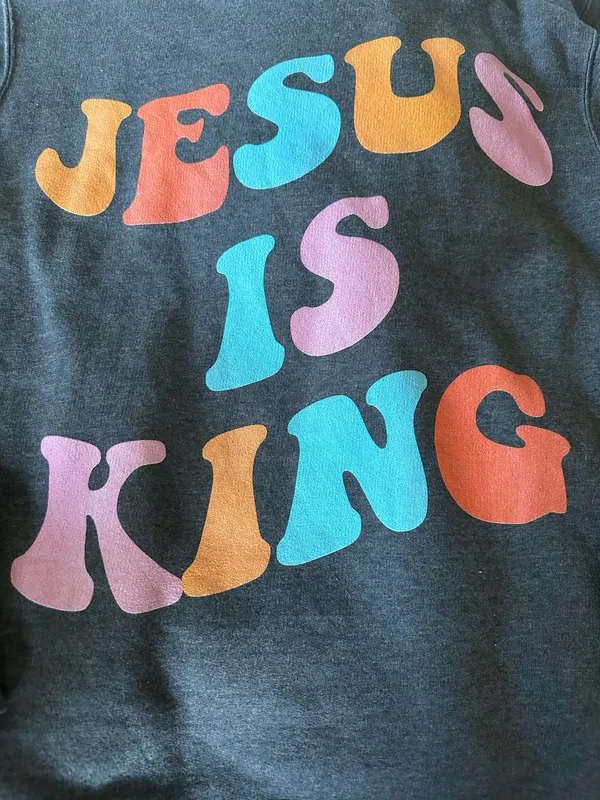 jesus is king sweatshirt Gray Size M - Image 2