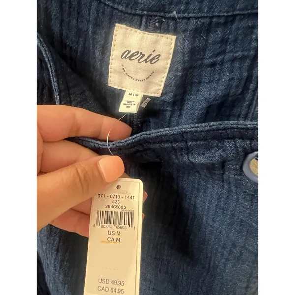 Aerie Women's Baggy Fit Overalls Size M - Image 3