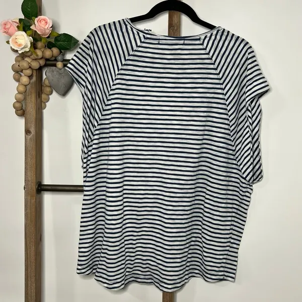 We the Free Oversized Blue White Striped Shirt Size Medium‎ - Image 4