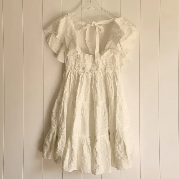 Free People Women's Undone Mini Dress - Ecru Wash Size Small NWT - Image 7