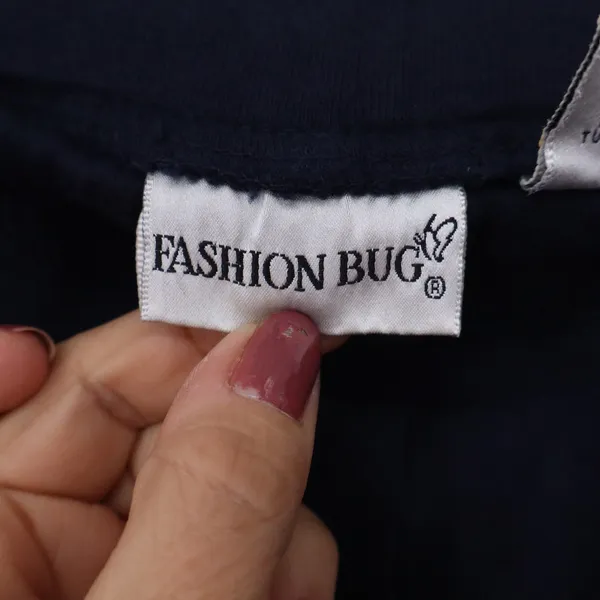 Fashion Bug Pants Womens XL Straight Leg Navy Blue 100% Cotton Excellent - Image 2