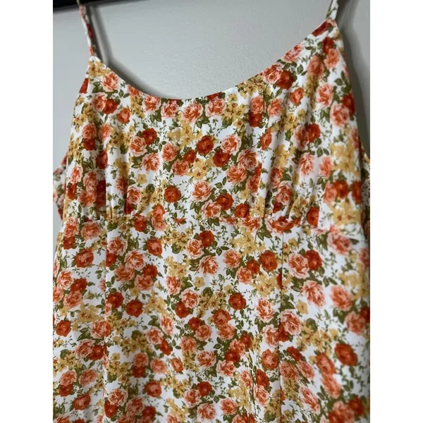 Lulus Babydoll Y2K‎ Mini Dress Roses Floral Hippie Boho Cottagecore Sundress L - Image 2