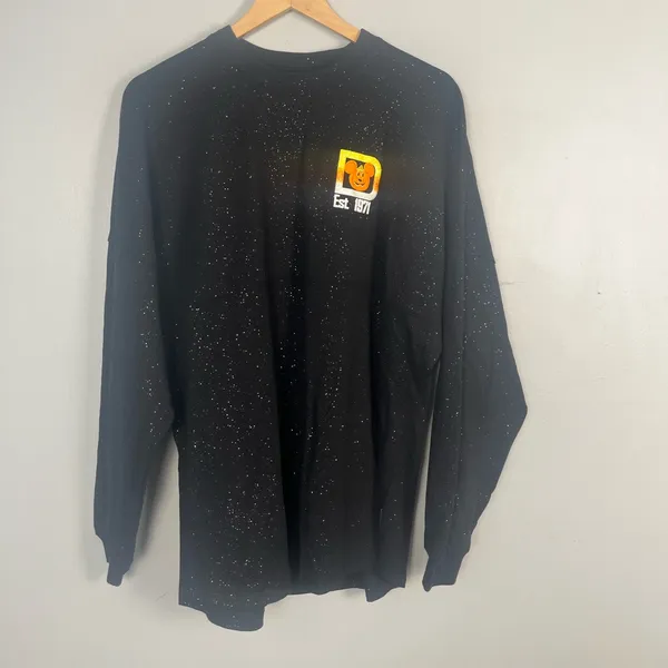 Disney WDW 2019 Halloween Candy Corn Spirit Jersey Shirt Size M Glitter RARE new - Image 2
