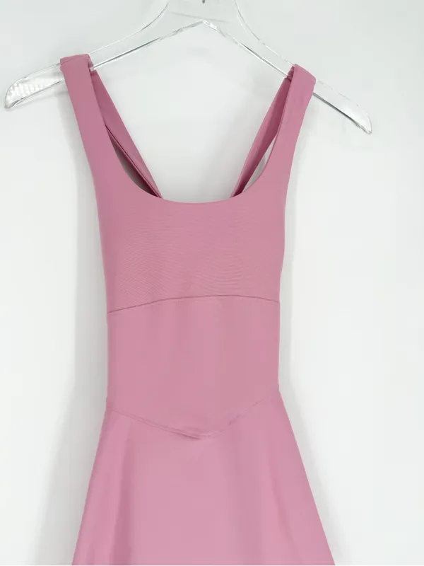 NWT Old Navy PowerSoft Fit & Flare Exercise Dress Women's SP Pink Tennis - Image 5