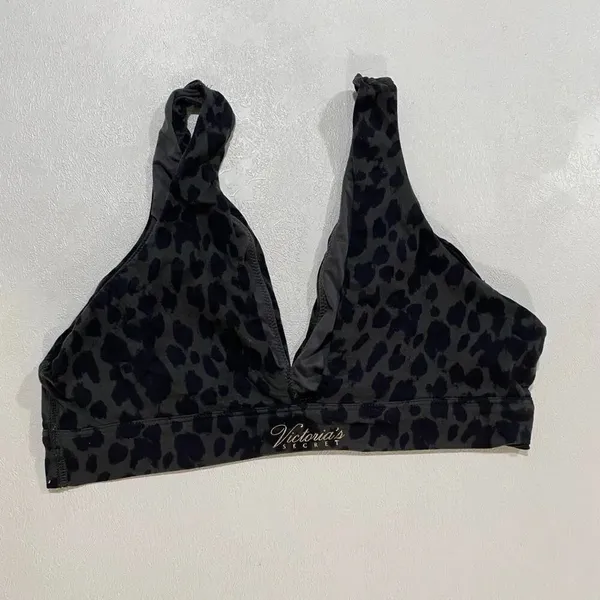 Victoria’s Secret Leopard Print Bralette Bra XL Black Sheer Lounge - Image 2