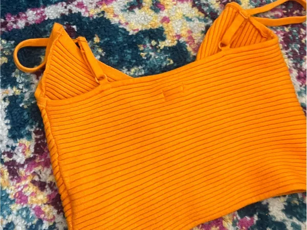 NWT aerie Orange Ribbed faux Wrap Front Cami Top - Image 7