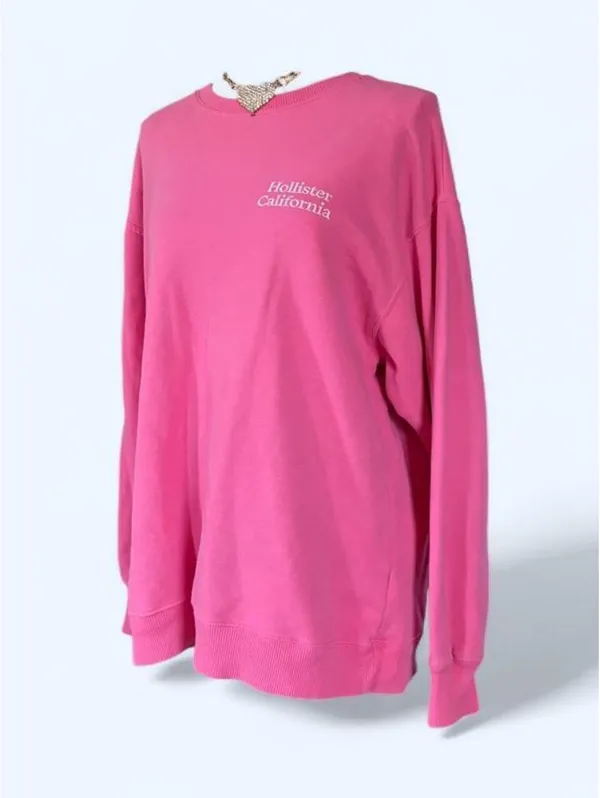Hollister Y2K Pink Oversized Crewneck Pullover Logo Sweatshirt size small 💗 - Image 5