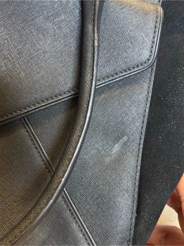 Kate Spade Black Faux Leather & Suede Envelope Shoulder Tote Bag - Image 4