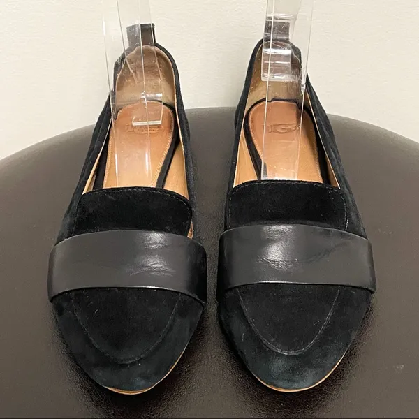 Ugg Black Jonette Suede Leather Flats 6 Almond Toe *No Box* - Image 4