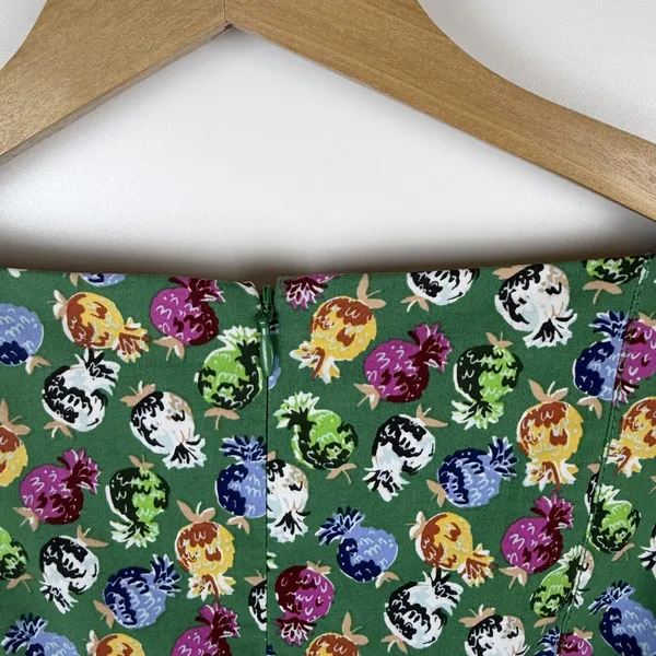 NWT Maeve Anthropologie Cecily Midi Dress‎ XS Green Pomegranate Floral Fruit - Image 7