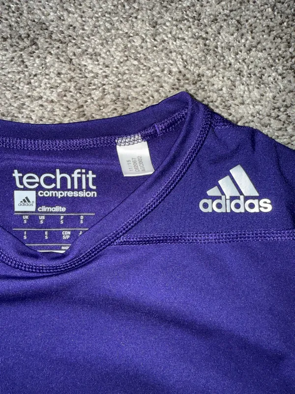 Adidas Techfit Compression Long Sleeve Climalite Athletic Top - Image 2