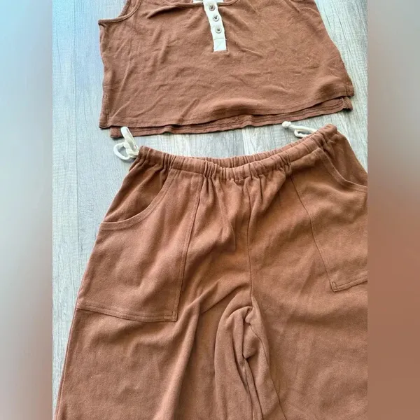 NWOT FREE PEOPLE FP BEACH Matching Bermuda And Cropped Top Matching Set Small - Image 3