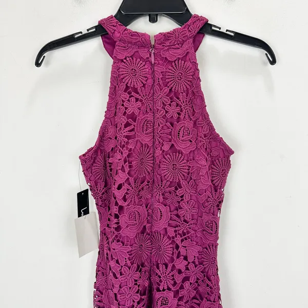 Lulus Love Poem Magenta Purple Lace Mini Dress Party Cocktail Romantic XS NWT - Image 8