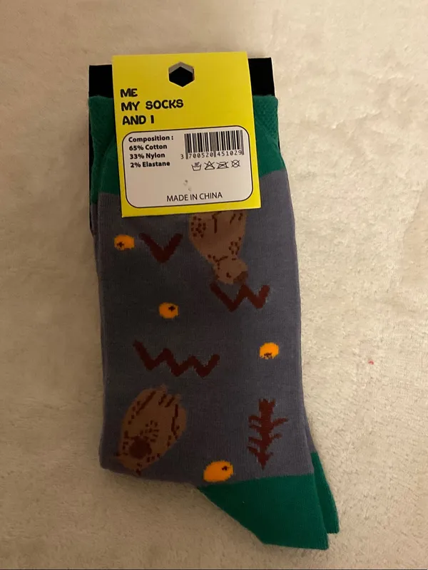 MSI Men's Bear River Crew Socks in Green, Blue, Gray - Image 3