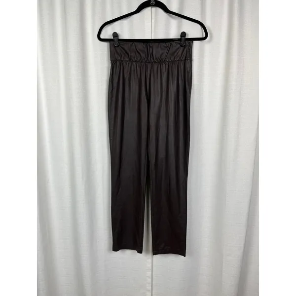 Brochure Walker Brown Faux Leather Juniper Straight Leg Crop Pants Sz.S - Image 5