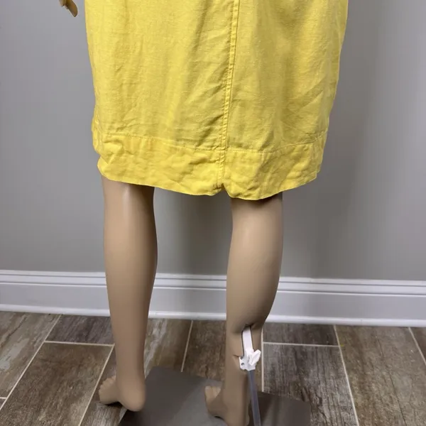 Briggs Yellow Linen Blend Pocket Dress Sz‎ M V-Neck Sleeveless Casual Above Knee - Image 15