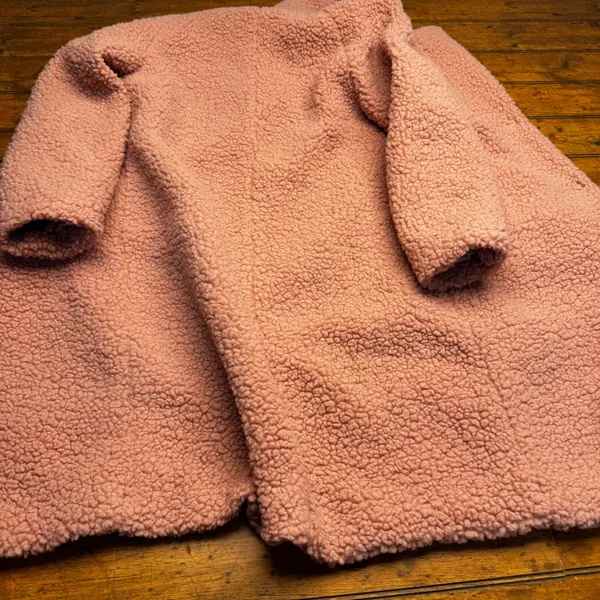 Lucky Brand Women Pink Sherpa Teddy Coat Faux Fur Fleece‎ Jacket Small S/P - Image 5