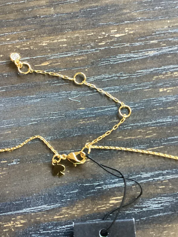 kate spade All Tied Up Pave Bow Gold Tone Pendant Necklace - Image 3