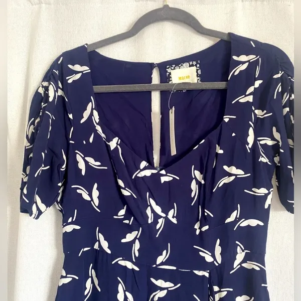 NWT Anthropologie Maeve Fern Ruched Dress 4 Fit & Flare Button Down Cottagecore - Image 8