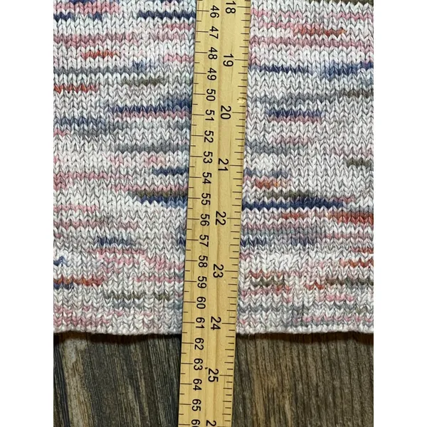 J Jill Petite Knit Cotton Pastel Striped Sweater3/4 Sleeve Size Large Coastal‎ - Image 9