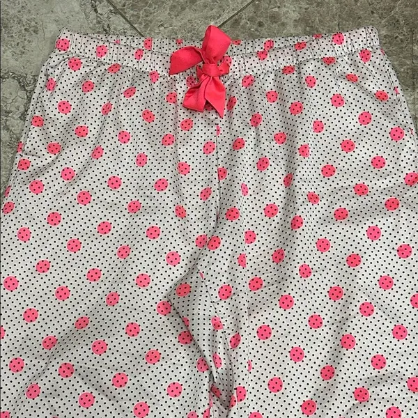 Victoria’s Secret Polka Dot satin Pajama Pants Pink Dots Large - Image 3