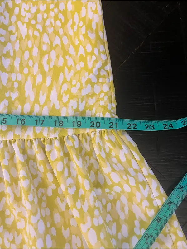 WHO WHAT WEAR Women’s Leopard Animal Print A-Line Midi Skirt Yellow/White M - Image 7