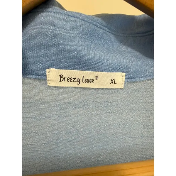 Breezy Lane Oversized Button Front Blouse Light Blue SzXL Size XL - Image 5