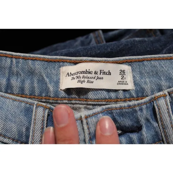 Abercrombie & Fitch The '90s Relaxed Jean High Rise Blue Jeans Size 26 2 NWT NEW - Image 4