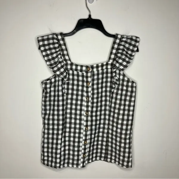 Maurice’s square neck‎ gingham ruffle tank size small - Image 3