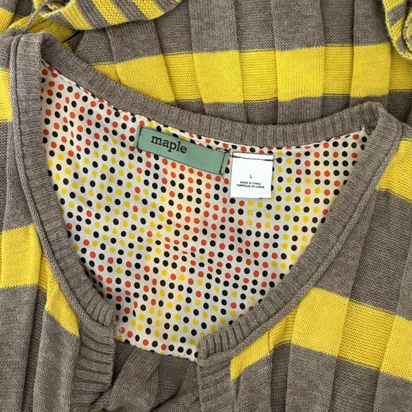 Anthropologie MAPLE Silk Switching Lanes Belted Cardigan Sweater‎ Pleated Large - Image 9
