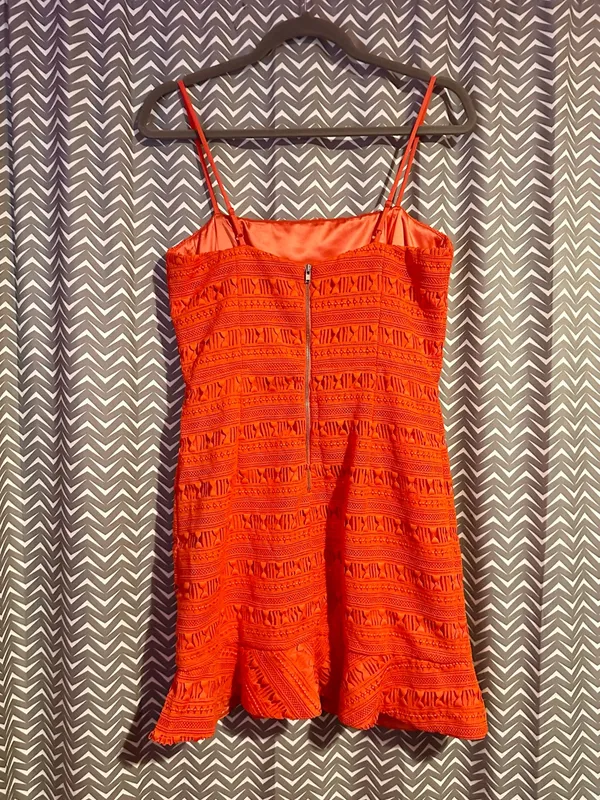 NWOT Bardot | Mariella Orange Lace Mini Dress, size 8 - Image 5